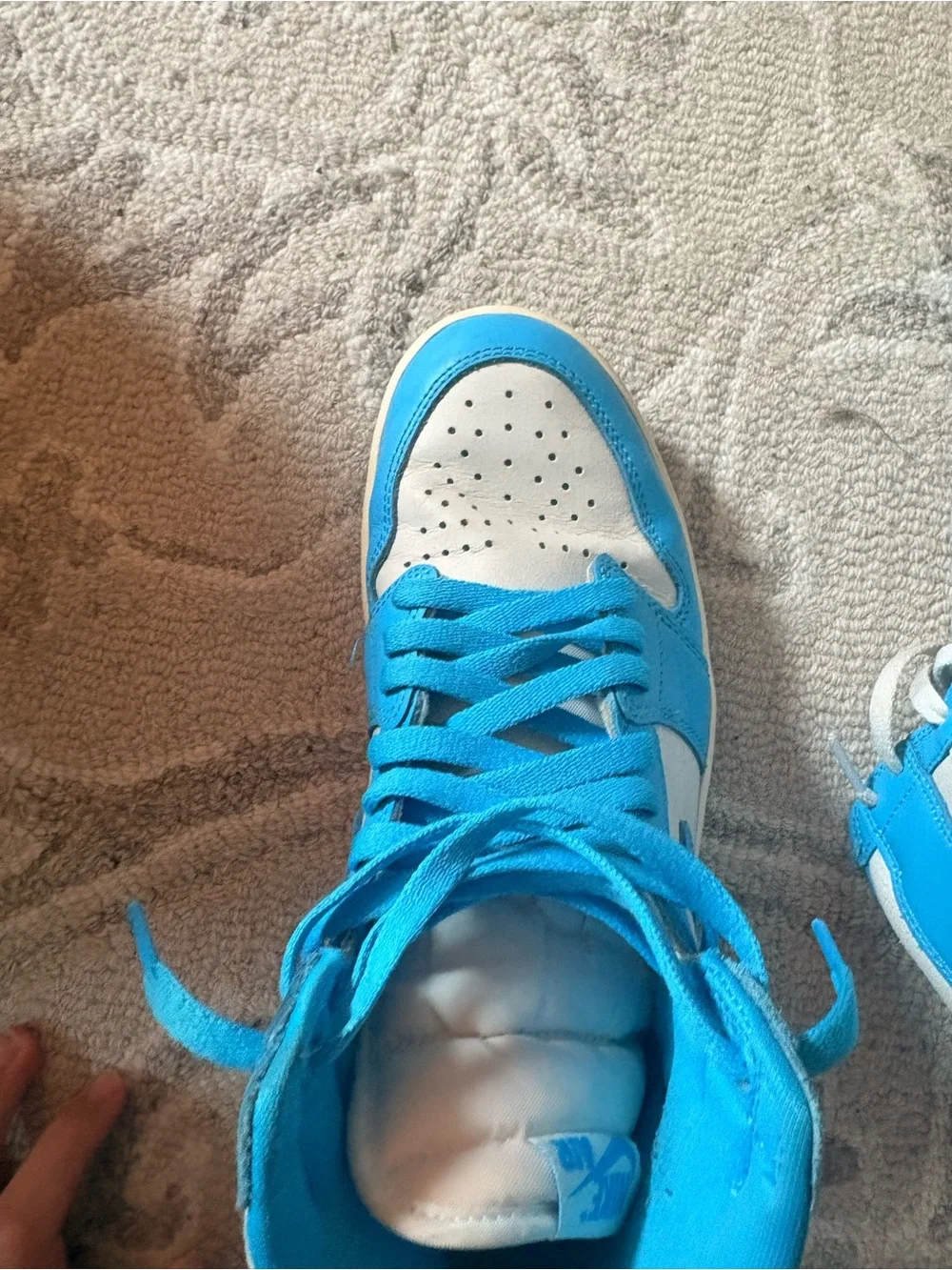 Jordan High-Top Sneakers in Bright Blue and White